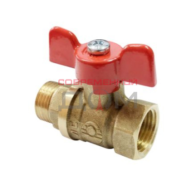 Кран шаровой для ВОДЫ VALFEX 3/4" ВР/ВР ручка-бабочка, латунный, 11Б27фт1М (80/20) /VF.217.LB1.034/
